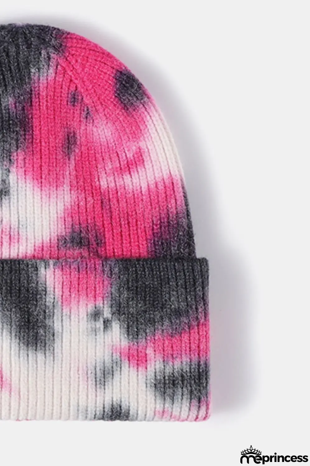 Tie-Dye Cuffed Rib-Knit Beanie Hat