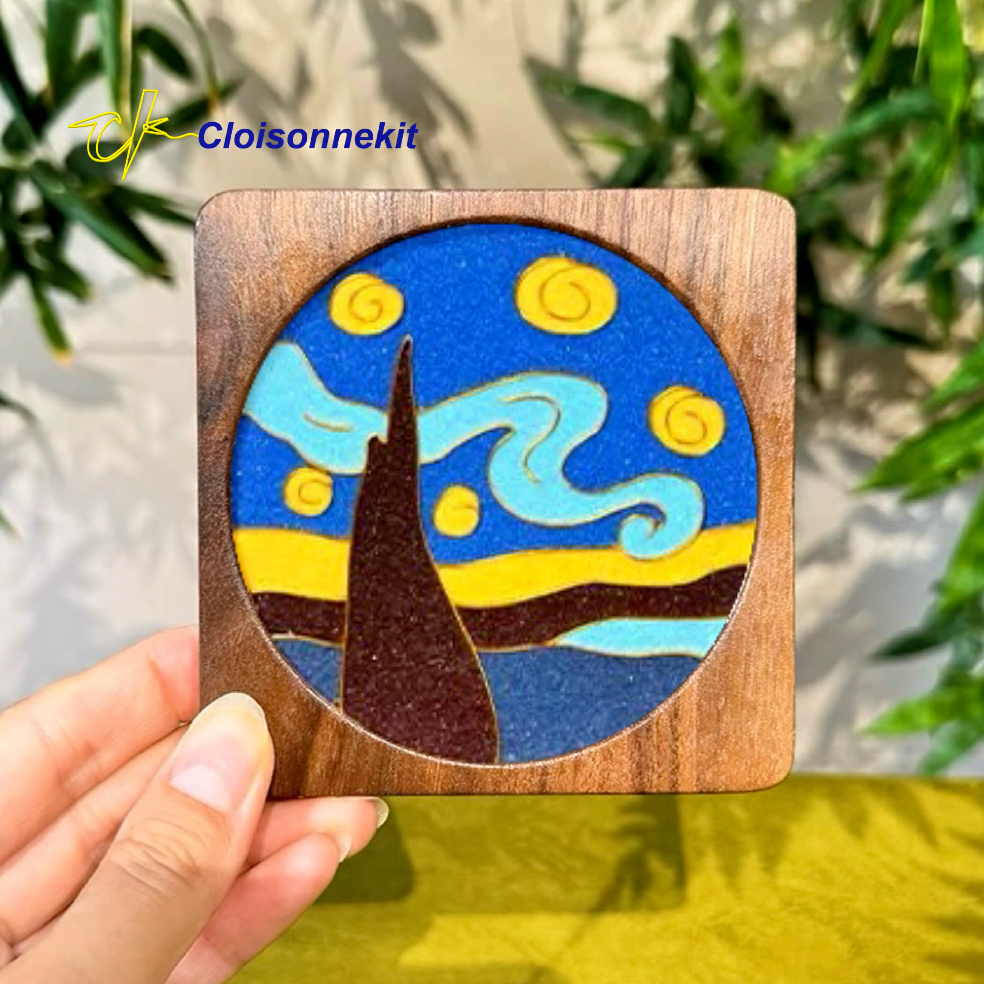 Starry Night, Panda, Lily of The Valley, Whale - Coaster Set