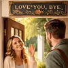 Love You Bye Hallway Entryway Door Signs Decor Easy Install Metal Wall Plaque Decor Wall-Mounted Retro Greenery Style Unny Sassy Home Decor for Entryway
