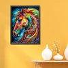 Colored Horse - 11CT Stamped Cross Stitch - 40*55cm - Animal