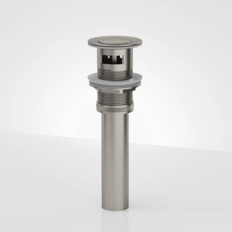EVERSTEIN Push Button Bathroom Sink Drain with Overflow Brushed Nickel 
