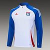 Joyfball 2024/2025 Lyon Half-Pull Training Suit White Jersey 1:1 Thai Quality Set