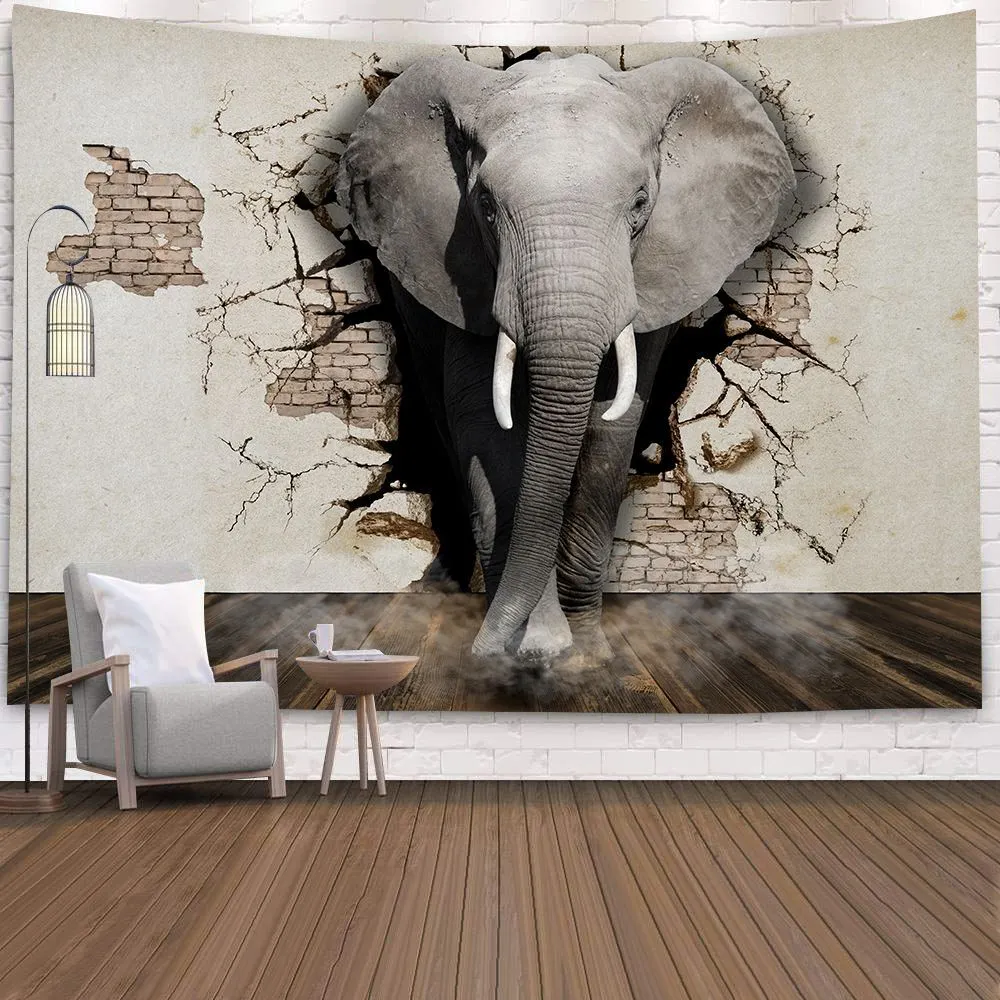 Boho Mandala Tapestry Wall Hanging Witchcraft Wall Cloth Tapestries Elephant Art Psychedelic Hippie Tapestry Macrame Wall Carpet