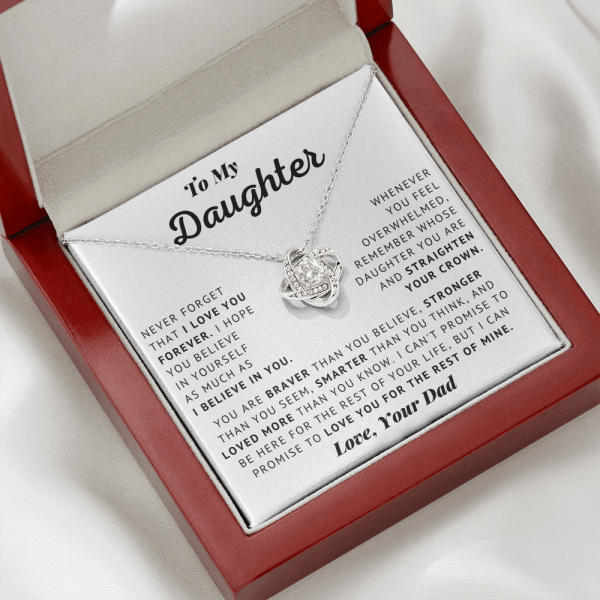 My Daughter &ndash; Believe In Yourself &ndash; Love Knot Necklace