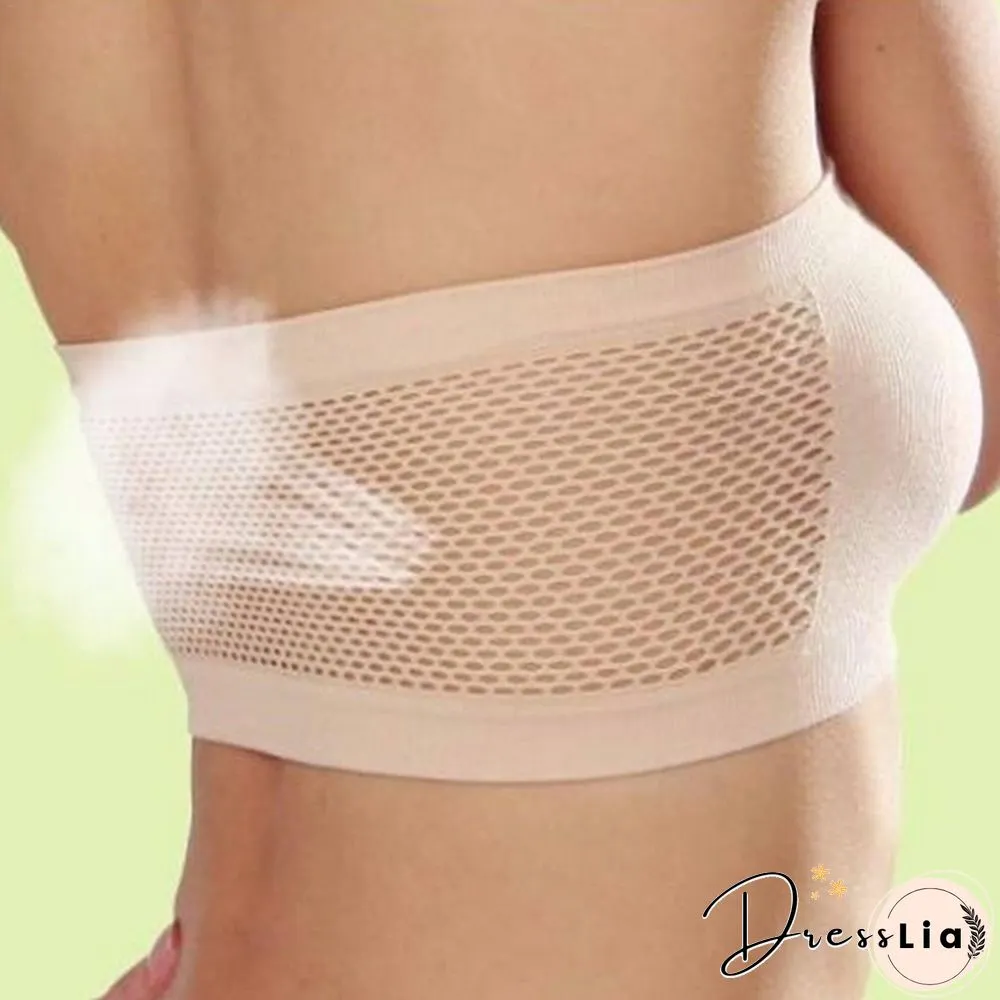 Women Seamless Strapless High Elastic Wrapped Invisible Strapless Soft Chest Wraps Tube Tops Push Up Bra Breathable Crop Top