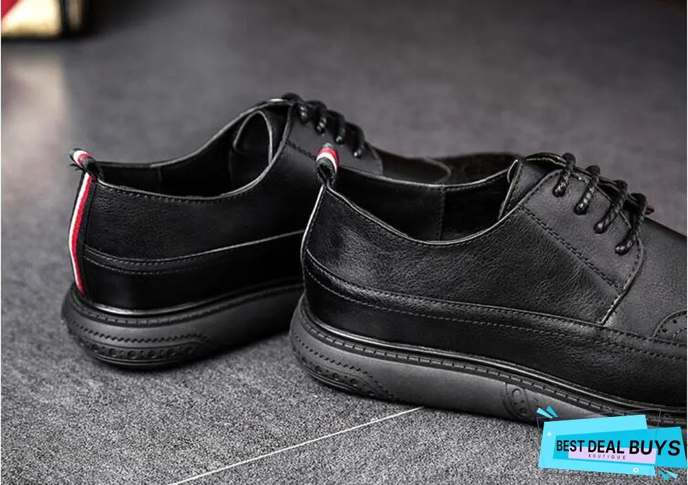 Retro Bullock Design Men Classic Business Formal Shoes Pointed Toe Leather Shoes Oxford Shoes