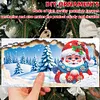 (US Local)12PCS DIY Xmas Pattern Rhinestone Diamond Art Mosaic Postcards for Celebrations