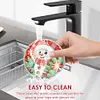 [Upgrade]6pcs Set Xmas Theme DIY Diamond Painting Coasters Kit with Holder for Craft Gift