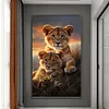 (Big Size)Leopard - 11CT Stamped Cross Stitch - 40*65cm - Animal