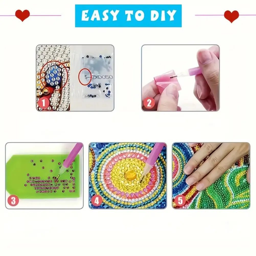 6PCS DIY Diamond Art Greeting Cards Gnome Theme Congratulations Cards & Gifts