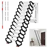 [US Local Warehouse] 12 Steps Pull Down Attic Ladder 11.2ft Up to 600lbs Retractable Scissor Ladder with Anti-Slip Steps Attic Loft Stairs for Home Indoor Outdoor