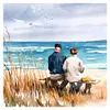 Back View Of Old Couple-Paint by Numbers Acrylic Painting 20*20cm(HOT)