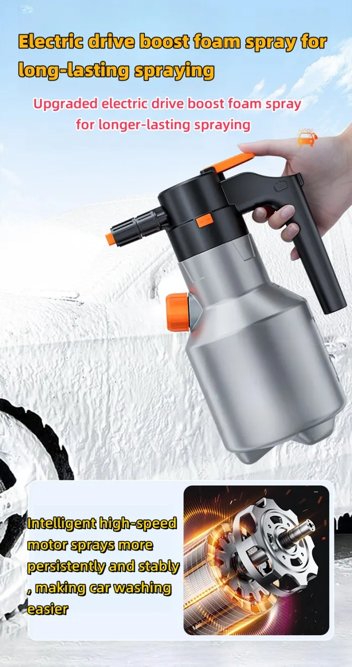 Electric car wash foam spray bottle