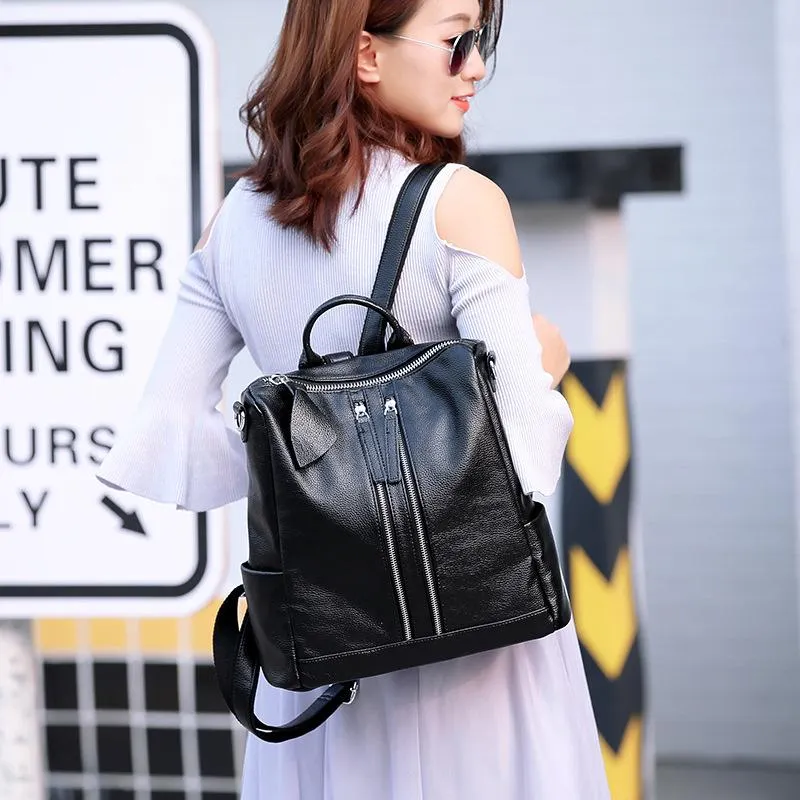 New Leather Backpack Women's Fashion Large-capacity Backpack Women's Bag