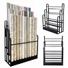 [US Local Warehouse] Fabric Roll Storage Rack 3 Tier Car Window Film Display Rack Adjustable Height Metal Vinyl Roll Storage Stand Detachable Fabric Display Organizer for Leather Rolls/Window Film/Wallpaper