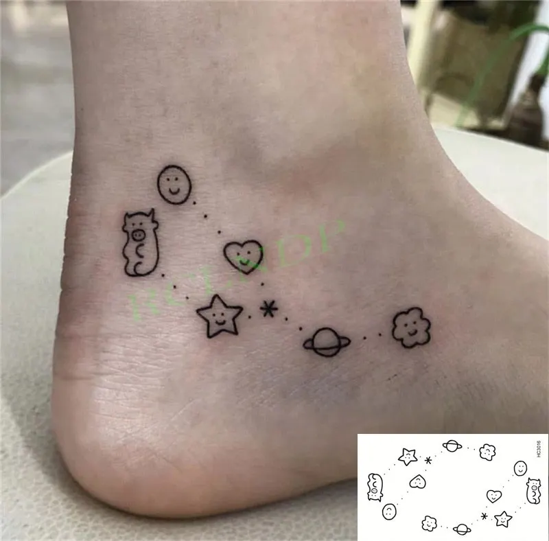 Waterproof Temporary Tattoo Sticker Cute Colorful Cartoon Bear Flash Tatoo Fake Tatto Body Art for Woman Men