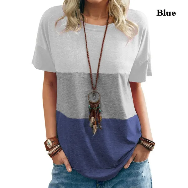 Women Casual Short Sleeve O-Neck Loose Tshirt Summer Tee Tops Plus Size XS-5XL