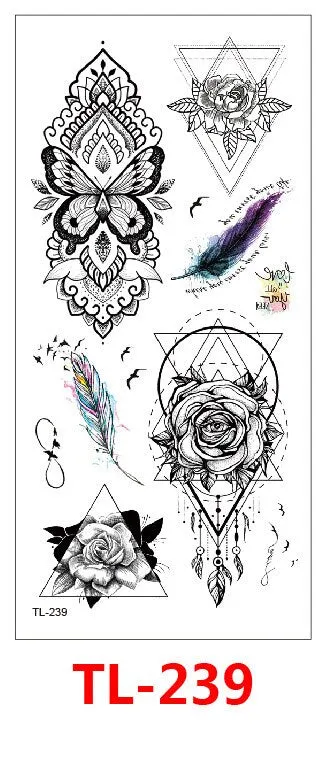 Waterproof Temporary Tattoo Sticker Mermaids Animals Flowers Designs Tattoos Body Art Arm Fake Tatoo Women Men