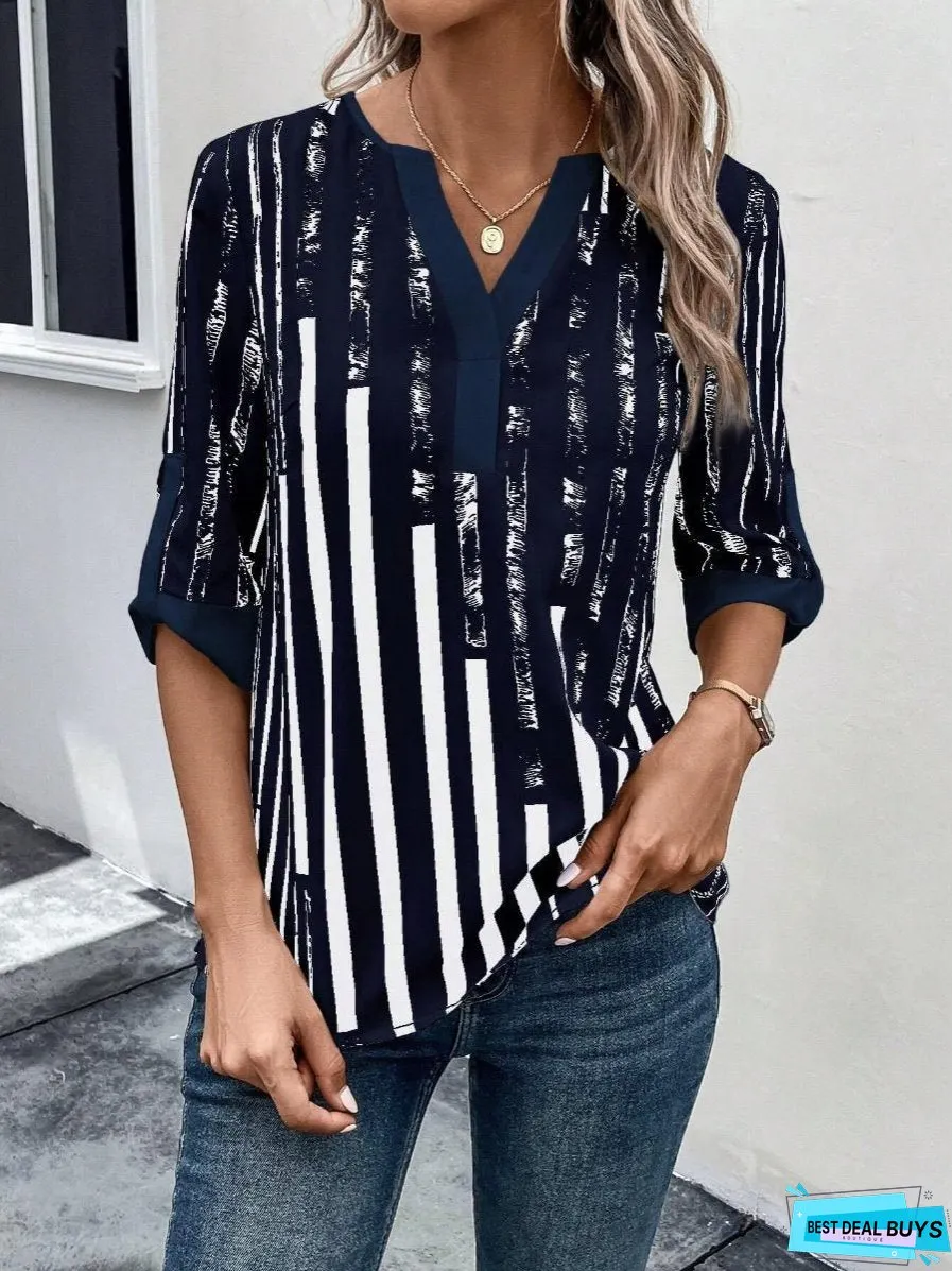 Color Block Floral Print Half Sleeve Shirt