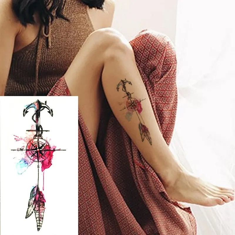 1pcs Sexy Indian Totem Small Full Flower Arm Temporary Waterproof Tattoo Stickers for Women Men Body Art