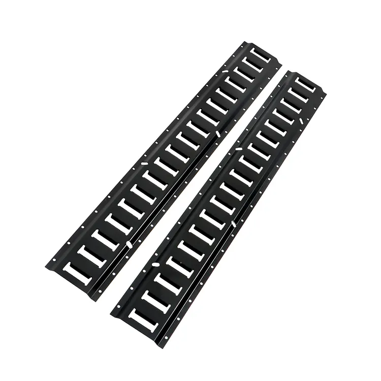 SEBLAFF 2-Pack E Track 3 Ft Black Tie Down Bar Rail Kit Loads Up to 2,000 Lbs Replacement for Fixing Garages Vans Trailers Motorcycle Tie Downs ATV Mountings