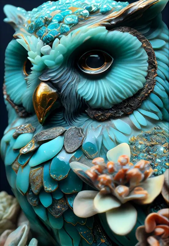  Owl 40*60CM (Canvas)AB Round Drill Diamond Painting gbfke