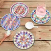 6PCS Diamond Painting Acrylic Washable Mandala Coaster with Holder