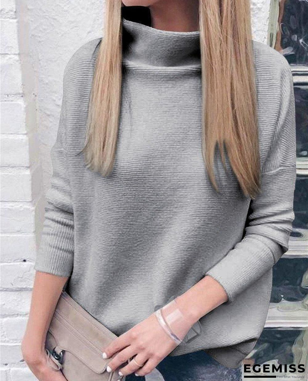 Long Sleeve Turtleneck Knitted Sweater | EGEMISS