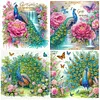 (US Local)4Pack Peacock-Special Shaped Diamond Painting Kit(30x30cm)