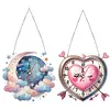 2Pcs Diamond Painting Ornament with Clock Function Hanging Clock Art Craft Decor