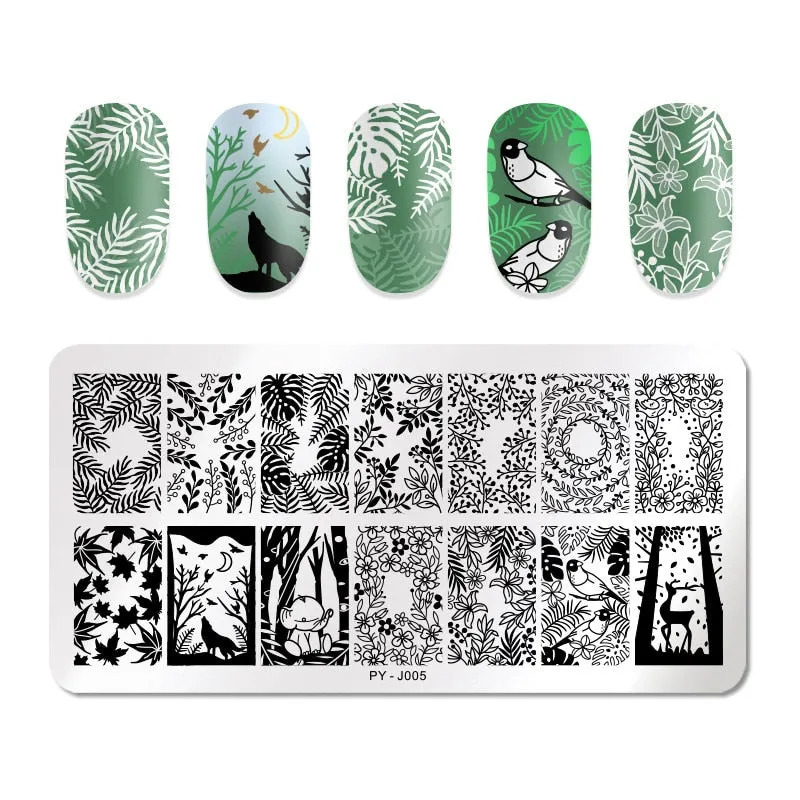 PICT YOU Nail Stamping Plates Snow Winter Nail Art Stamp Template idea nail Image Plate Stainless Steel Stencil Tools-Nail Inspo