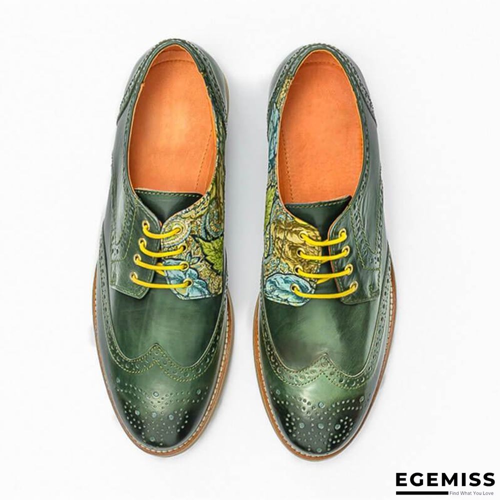 Handmade Paisley Pattern Oxford Leather Shoes | EGEMISS