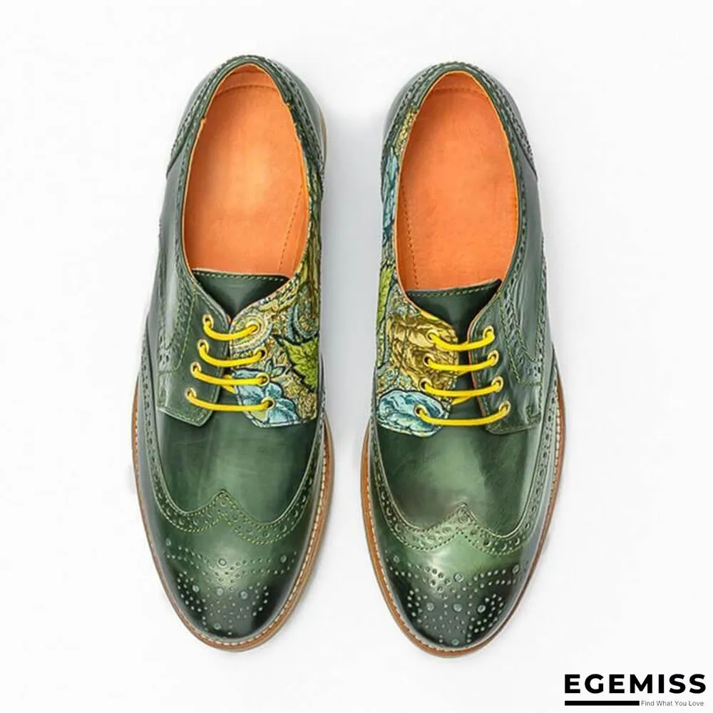 Handmade Paisley Pattern Oxford Leather Shoes | EGEMISS
