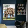 >SALE<Full Embroidery Eco-cotton Thread 11CT Printed Elephants Cross Stitch 50x65cm