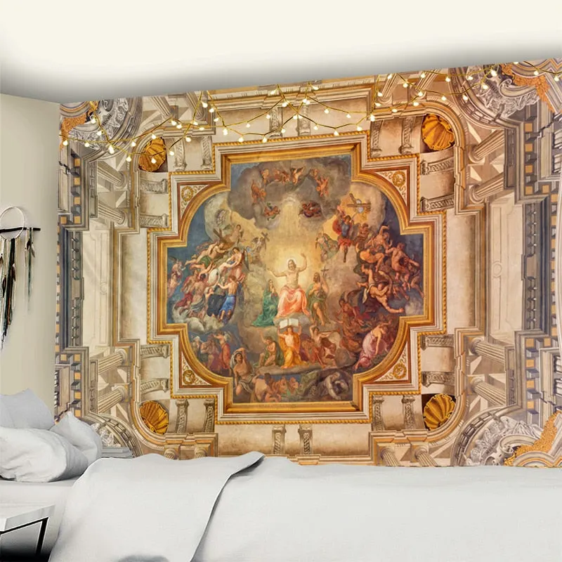 Vienna Christian Church Tapestry Home Boho Decor Witchcraft Wall Art Mural Drop Wall Cloth Christ Lord Angel Wall Tapestry