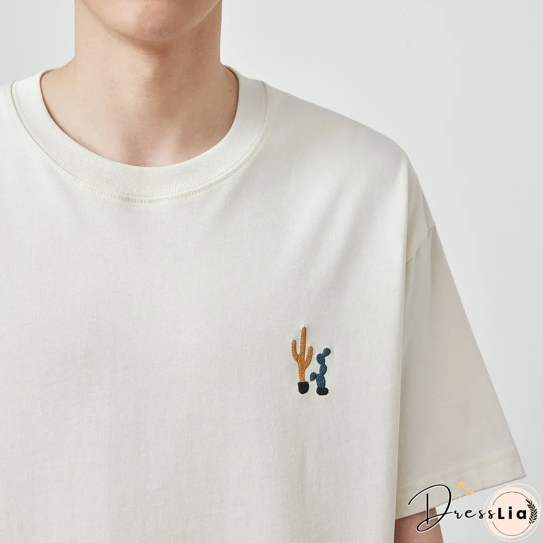 Fashion Cartoon Printed Men's T-shirt 230g Loose