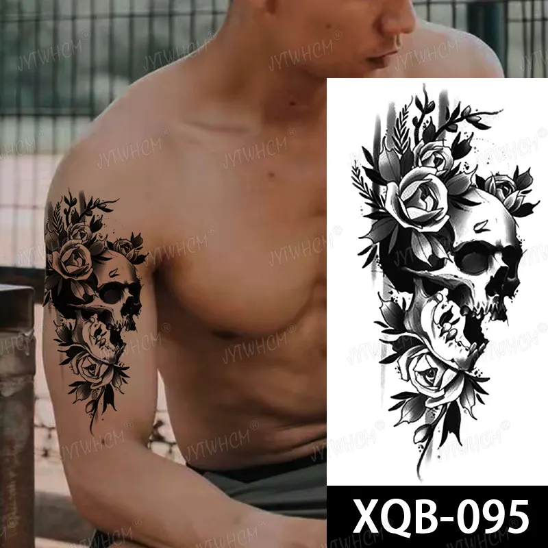 Sdrawing Hot Water Transfer Fake Tattoo Waterproof Temporary Tattoo Sticker For Men Women Wolf Arm Neck Tattoo Flash Tattoo Sleeve