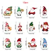 12Pcs Acrylic Christmas Hanging Diamond Painting Art Kits for Christmas Tree