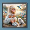 Diamond Painting-DIY Full Round Drill Girl And Dog