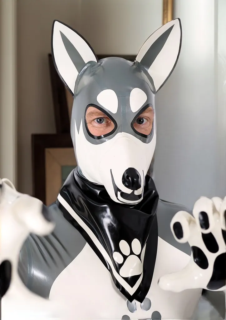 Men Black White Latex Scarfs Accessory