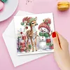 6Pcs Christmas Snowman DIY Diamond Painting Card for Friends Family Gift