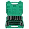 15pcs Electric Wrench Sleeve Head with Portable Storage Case 8-32mm Black Finish