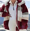 Limited Time Discount-Women's Plush Striped Hooded Winter Coat