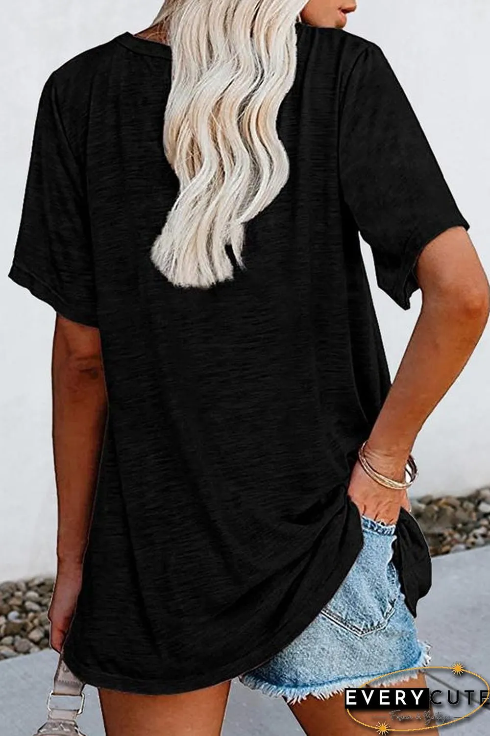 Solid Color Casual Short Sleeve T-Shirt