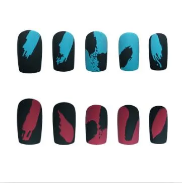 24pcs/set Fashion Laser Glitter False Nails Middle Long Silver Fire Pattern Full Nail Art Tips Girl Nail Accessories Fake Nails-Nail Inspo