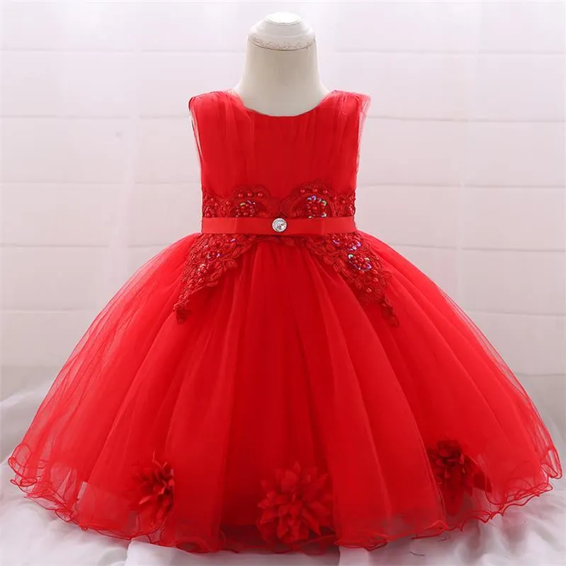 2021 White Gown Baby Girl Dresses Party And Wedding Christening Dress For Girl Frock 2 1 Year Birthday Princess Dress 6 12 Month
