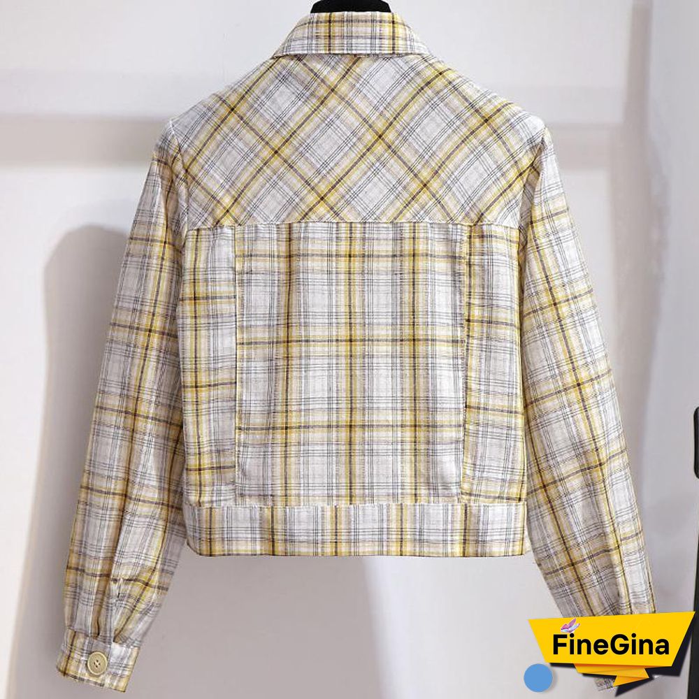 Casual Plaid Jacket+Pocket Pants P10563