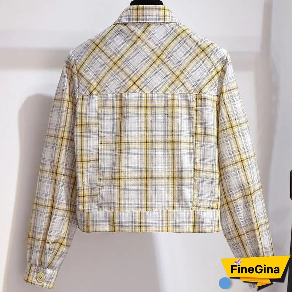 Casual Plaid Jacket+Pocket Pants P10563