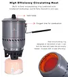  2-3 Person Camping Windproof Cooking System with Heat Exchanger Pot for Backpacking Hiking BVS01