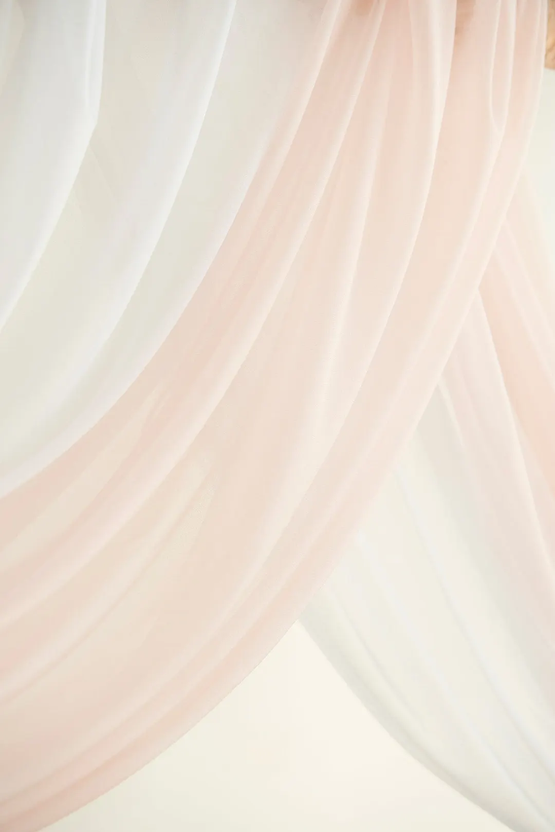 Flower Arch Decor with Drapes in Blush & Cream